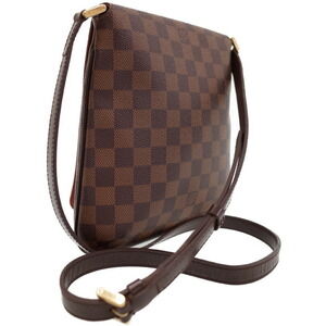 Louis Vuitton Ebene Salsa Musette Brown Bag Shoulder Long Damier